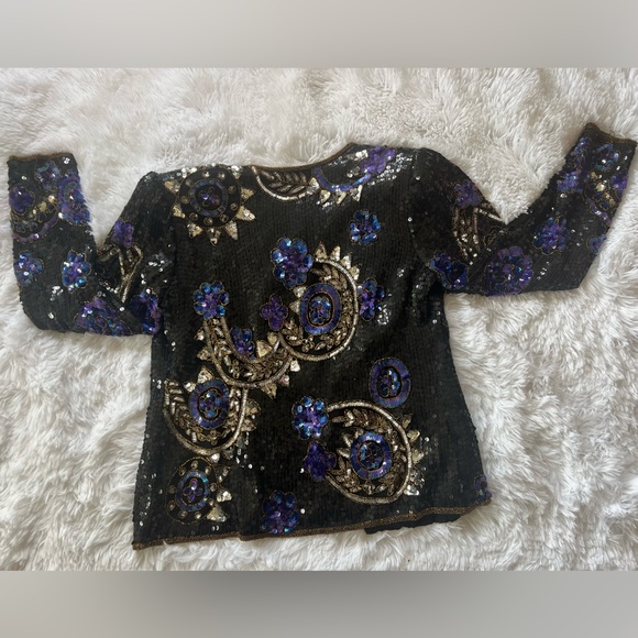 Vintage Sequence Jacket Laurence Kazar PM - Picture 5 of 5
